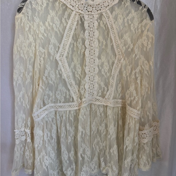 Wild Pearl Lace Ivory Blouse Large - Picture 1 of 6